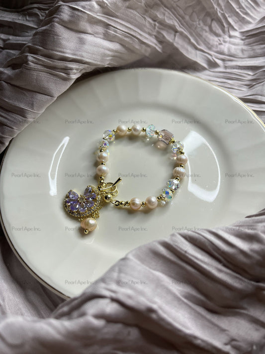 B0002 Purple Fairy Freshwater Pearl Bracelet