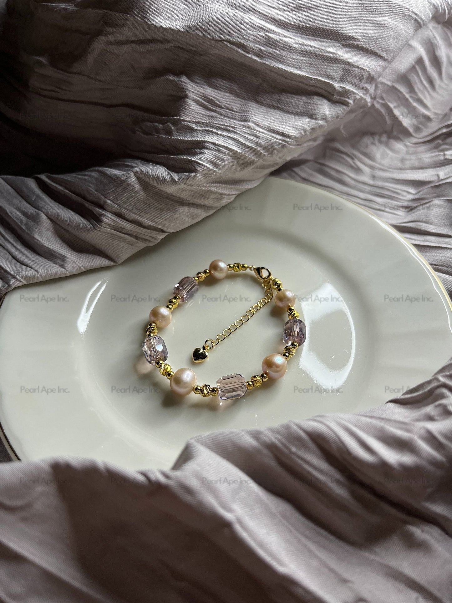 B0012 Pink Peach Freshwater Pearl Bracelet